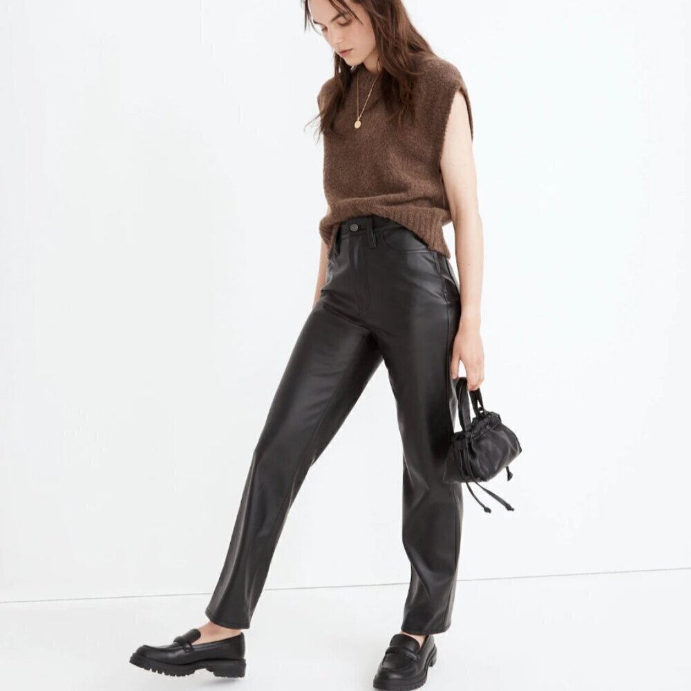 Madewell The Perfect Vintage‎ Straight Faux Leather Edition 31 Black